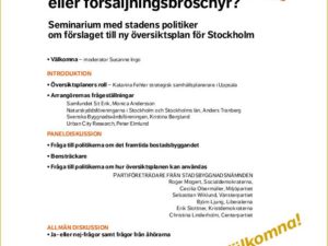 Översiktsplan eller försäljningsbroschyr? 12/10 2017 kl 18-21