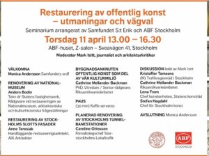 Seminarium ”Restaurering av offentlig konst – utmaningar och vägval”