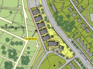 Skarpnäck 1:1, ansökan om bygglov för tillfälliga bostadshus intill Skogskyrkogården, dnr 2019-05295