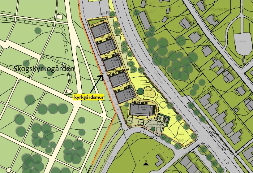 Skarpnäck 1:1, ansökan om bygglov för tillfälliga bostadshus intill Skogskyrkogården, dnr 2019-05295