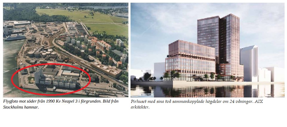 Samfundet S:t Erik har yttrat sig över planförslaget för kv Neapel i Södra Värtahamnen