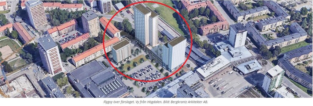 Rangstaplan intill Högdalens centrum – Samfundet S:t Erik har yttrat sig om planerna