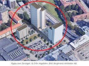 Rangstaplan intill Högdalens centrum – Samfundet S:t Erik har yttrat sig om planerna