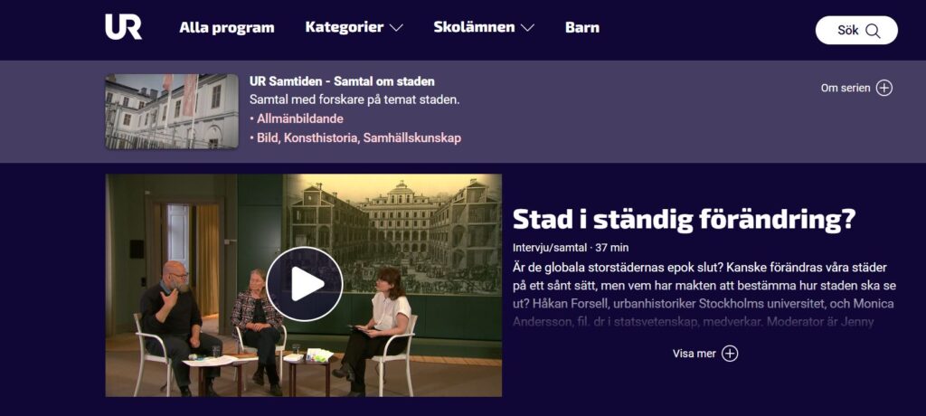 Samfundet S:t Eriks ordförande Monica Andersson i samtal om Stad i ständig förändring