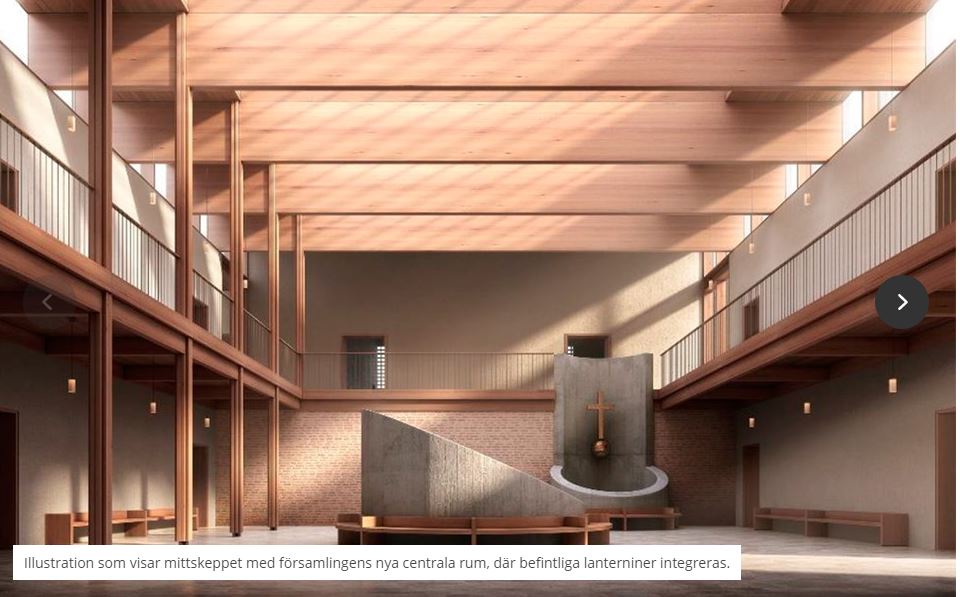 Sankta Eugenias katolska kyrka – Samfundet S:t Erik har yttrat sig över förslag till om- och påbyggnad