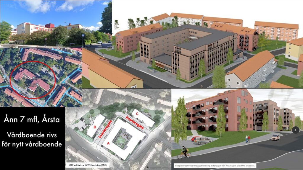 Ånn 7 i Årsta – vårdboende rivs för nytt vårdboende