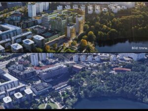 Planförslaget för Liljeholmens centrum – för hög exploateringsgrad och brist på hänsyn till den befintliga bebyggelsens kvaliteter anser Samfundet S:t Erik