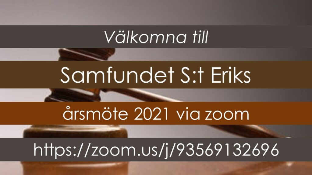 Välkomna att delta i Samfundet S:t Eriks digitala årsmöte 2021 via länk