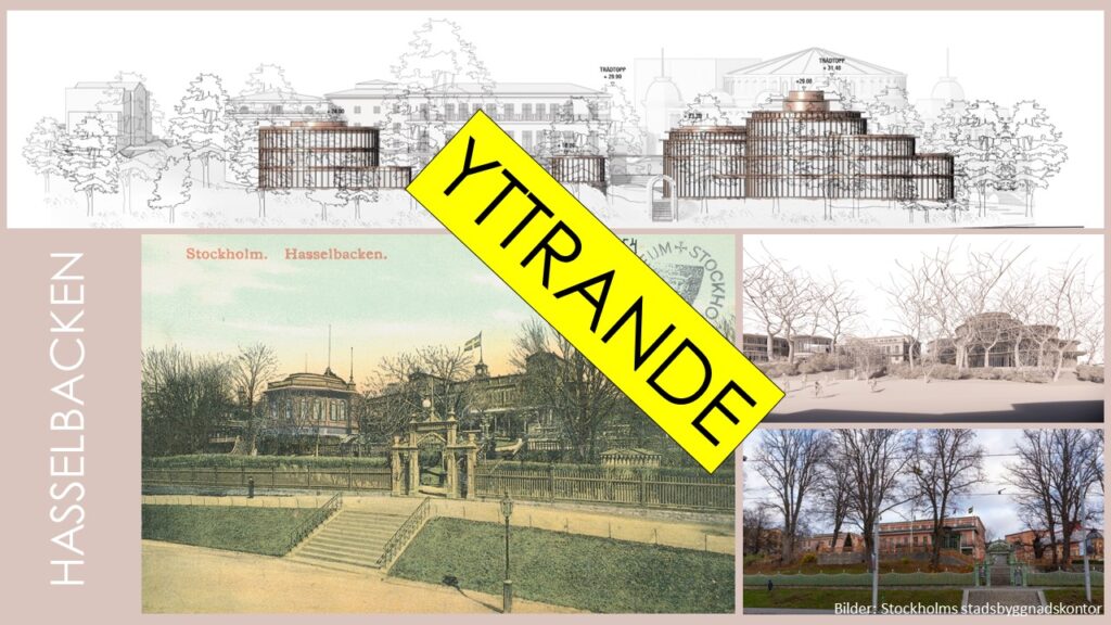 Samfundet S:t Erik har yttrat sig om detaljplaneförslag för Hasselbacken – förslagets cirkelmotiv är förvisso intressant men ter sig i utbredning och formrepetition som en invasiv art i den historiska miljön.