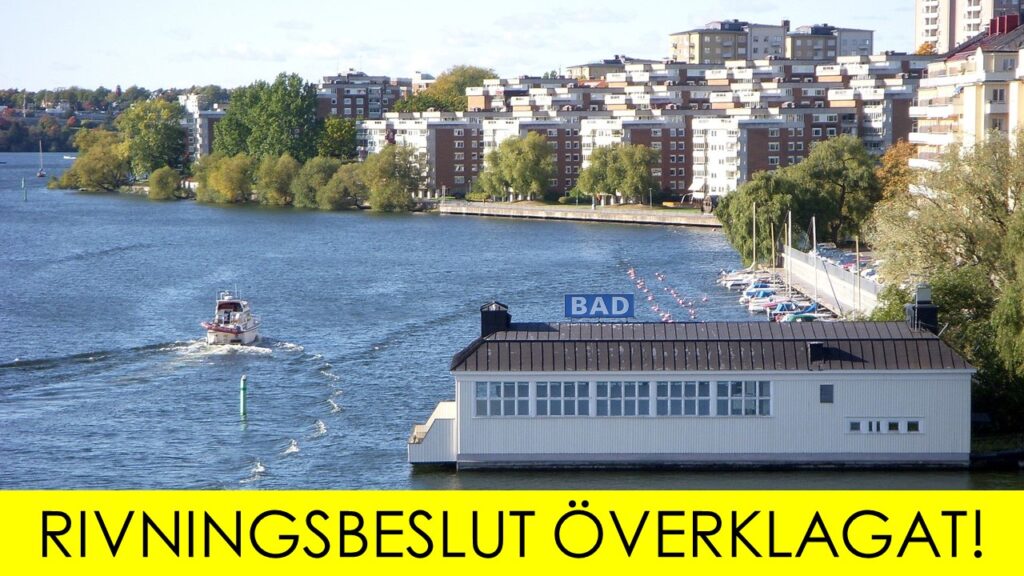 Samfundet S:t Erik har överklagat beslut om rivningslov för Liljeholmsbadet