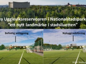 Nationalstadsparken fel plats för ett ”nytt landmärke”; förslaget oförenligt med gällande lagstiftning – Samfundet S:t Erik om planerna på en ny Uggleviksreservoar
