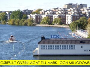 Samfundet S:t Erik har överklagat Länsstyrelsens beslut angående Liljeholmsbadet till Mark- och miljödomstolen