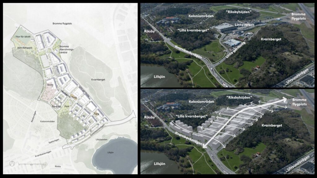 Samfundet S:t Erik har yttrat sig ang planerna på en ny stadsdel vid Linta Gårdsväg, Riksby, Bromma